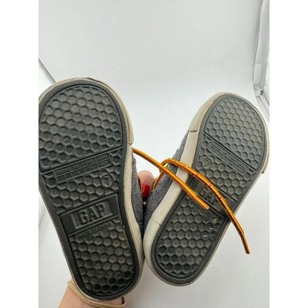 Gap Kids Boys Sneakers‎ Shoes Size 7 Oxide Gray Flannel High-Top Lace Up Casual